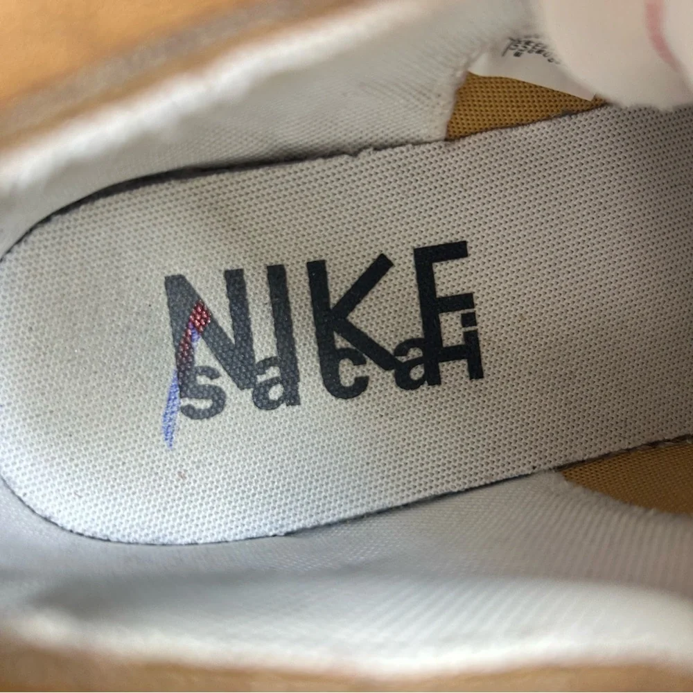 Nike Sacai Blazer Low British Tan Sneakers Casual Shoes Men’s Size 7 Womens 8.5 - Picture 10 of 11